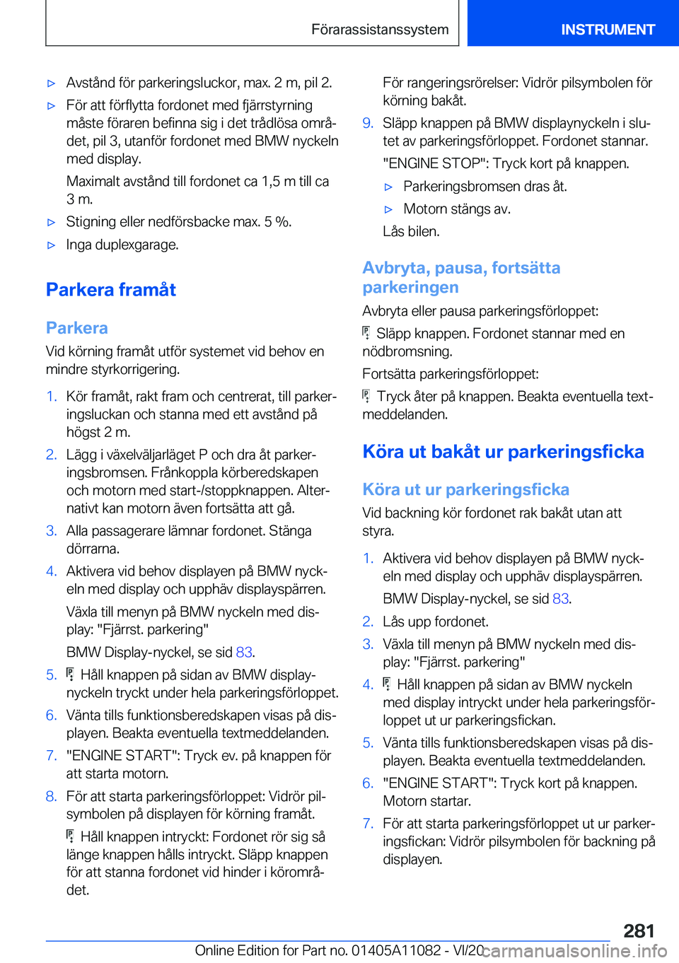 BMW 7 SERIES 2021  InstruktionsbÖcker (in Swedish) 'x�A�v�s�t�å�n�d��f�