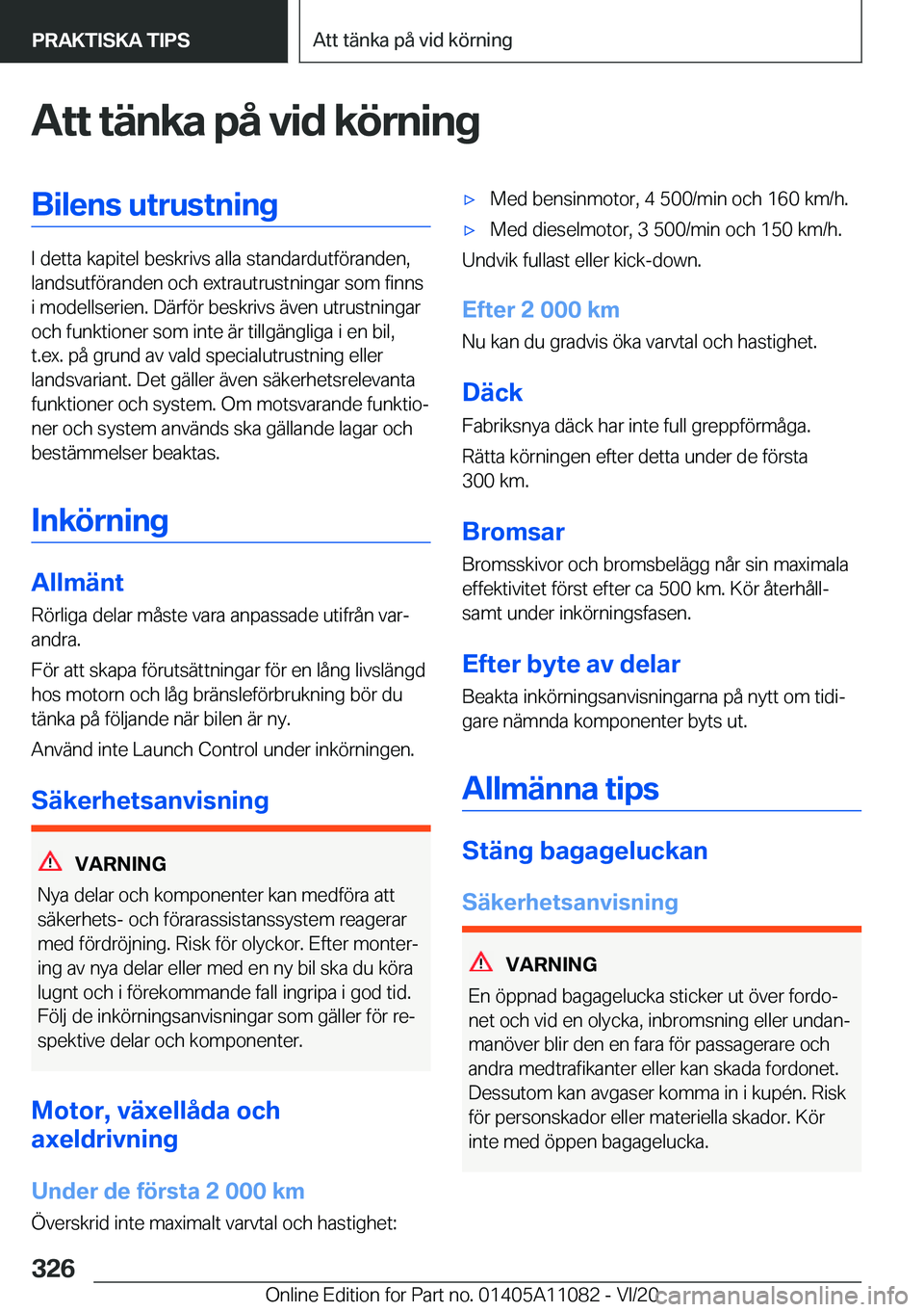 BMW 7 SERIES 2021  InstruktionsbÖcker (in Swedish) �A�t�t��t�ä�n�k�a��p�å��v�i�d��k�