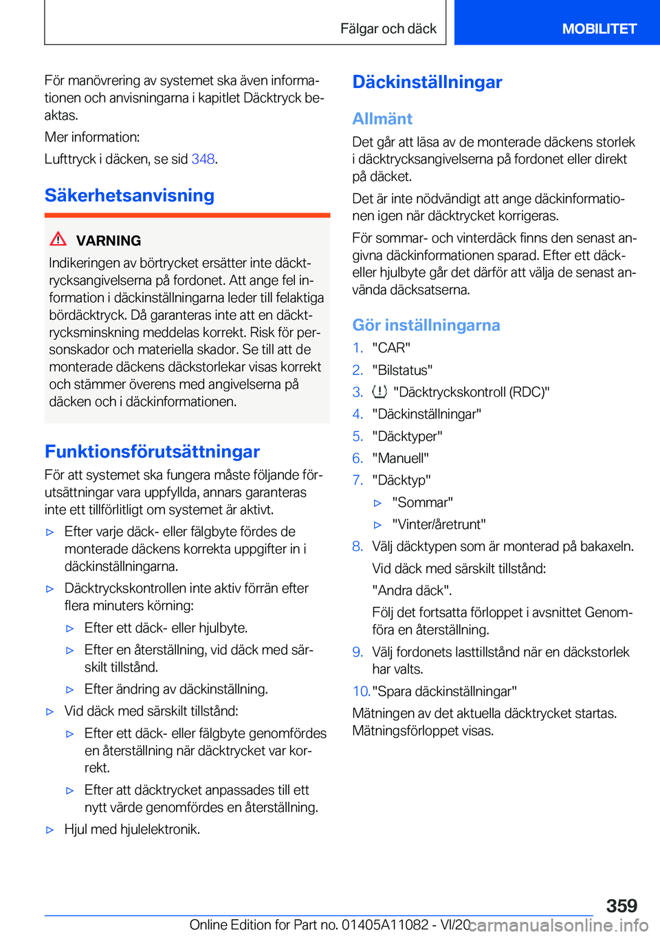 BMW 7 SERIES 2021  InstruktionsbÖcker (in Swedish) �F�