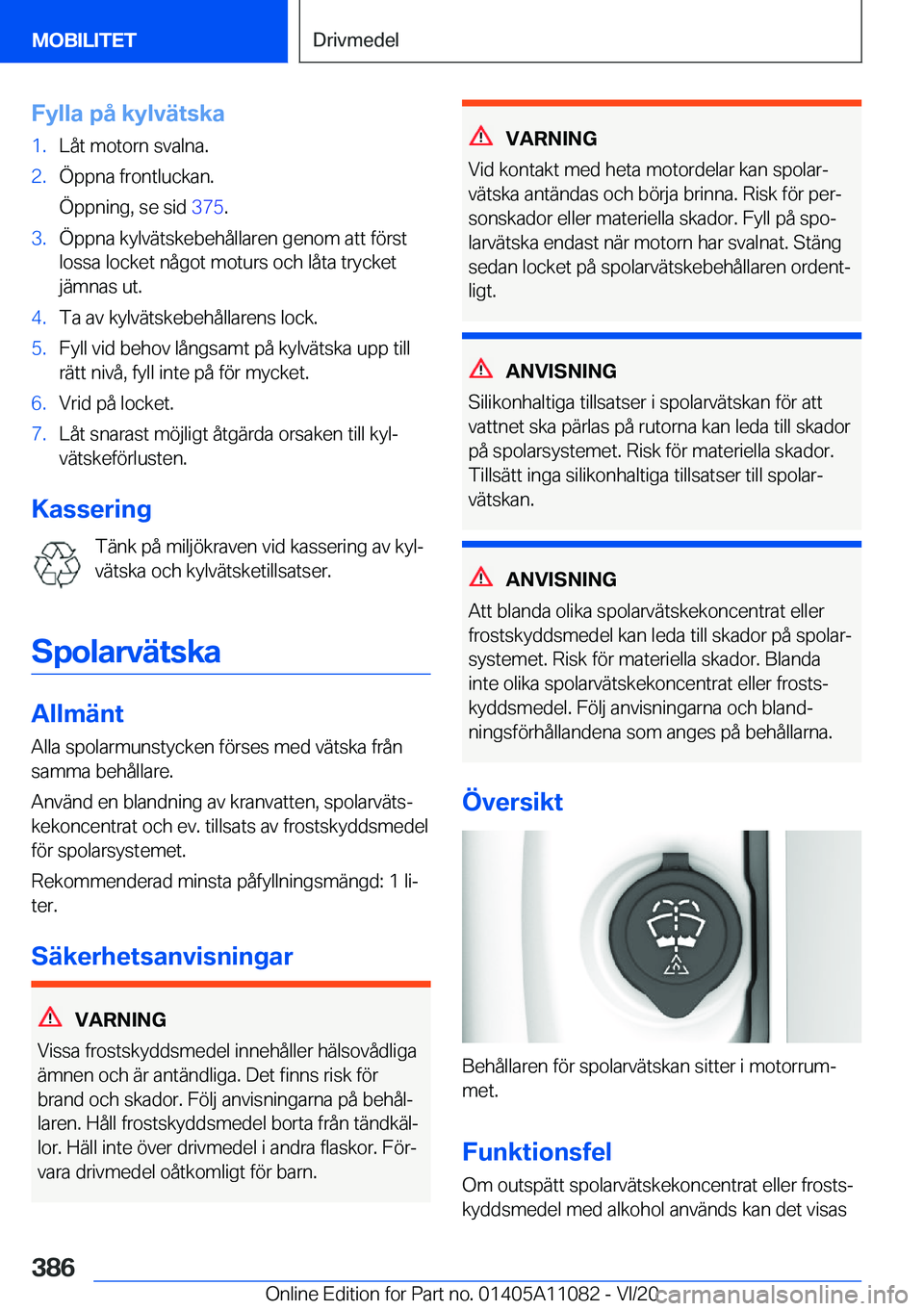 BMW 7 SERIES 2021  InstruktionsbÖcker (in Swedish) �F�y�l�l�a��p�å��k�y�l�v�ä�t�s�k�a�1�.�L�å�t��m�o�t�o�r�n��s�v�a�l�n�a�.�2�.�