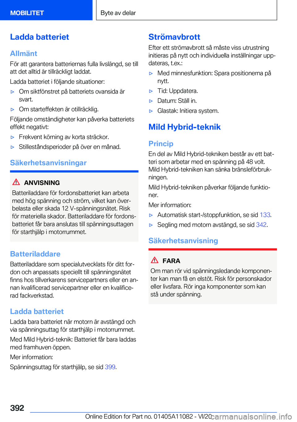 BMW 7 SERIES 2021  InstruktionsbÖcker (in Swedish) �L�a�d�d�a��b�a�t�t�e�r�i�e�t
�A�l�l�m�ä�n�t �F�