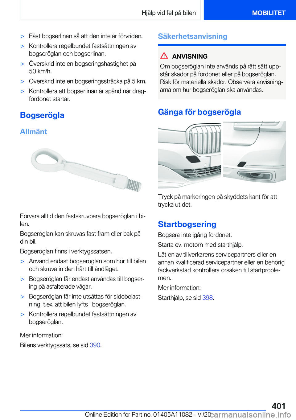 BMW 7 SERIES 2021  InstruktionsbÖcker (in Swedish) 'x�F�ä�s�t��b�o�g�s�e�r�l�i�n�a�n��s�å��a�t�t��d�e�n��i�n�t�e��ä�r��f�