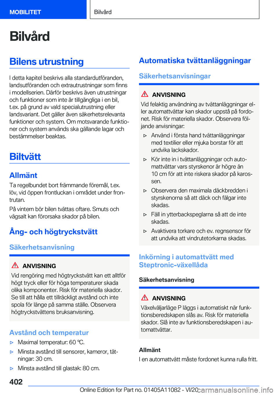 BMW 7 SERIES 2021  InstruktionsbÖcker (in Swedish) �B�i�l�v�å�r�d�B�i�l�e�n�s��u�t�r�u�s�t�n�i�n�g
�I��d�e�t�t�a��k�a�p�i�t�e�l��b�e�s�k�r�i�v�s��a�l�l�a��s�t�a�n�d�a�r�d�u�t�f�
