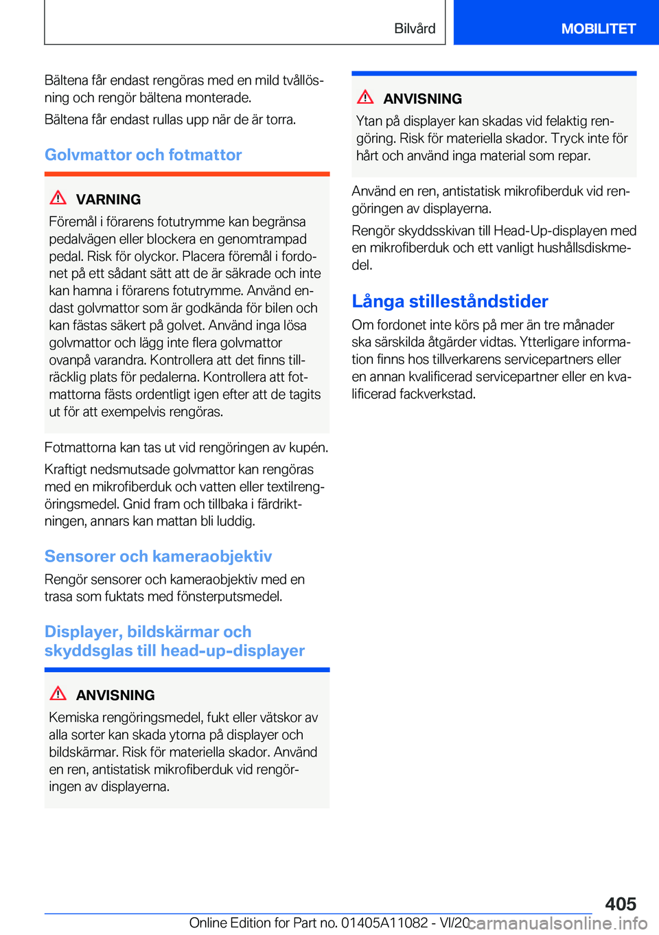 BMW 7 SERIES 2021  InstruktionsbÖcker (in Swedish) �B�ä�l�t�e�n�a��f�å�r��e�n�d�a�s�t��r�e�n�g�