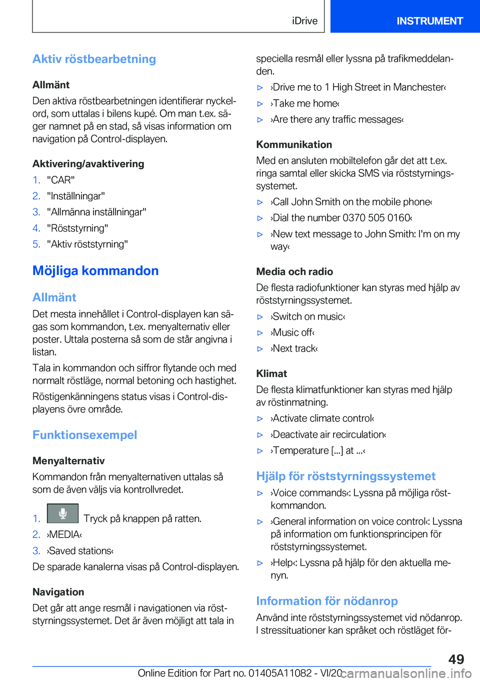 BMW 7 SERIES 2021  InstruktionsbÖcker (in Swedish) �A�k�t�i�v��r�