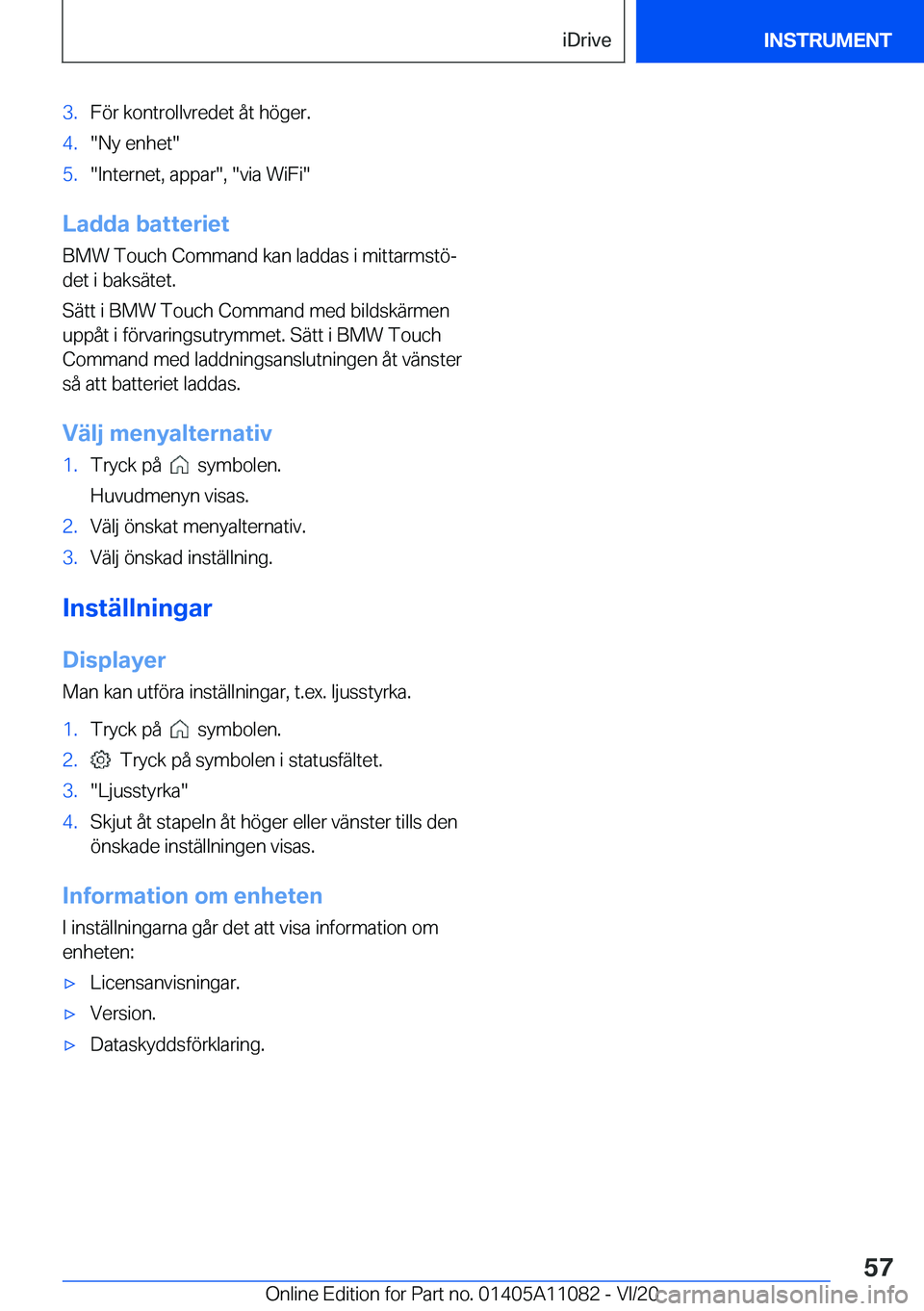 BMW 7 SERIES 2021  InstruktionsbÖcker (in Swedish) �3�.�F�