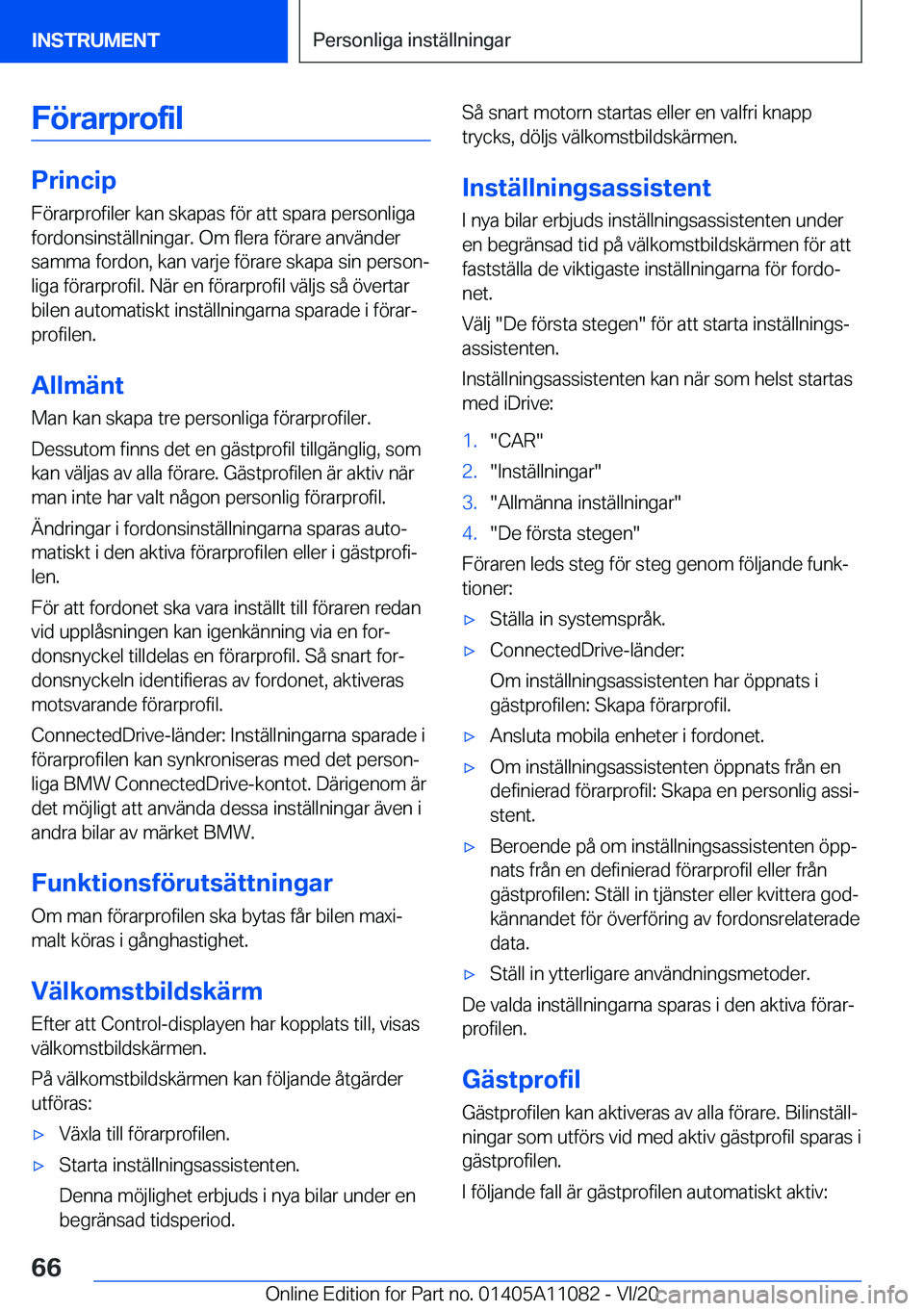 BMW 7 SERIES 2021  InstruktionsbÖcker (in Swedish) �F�
