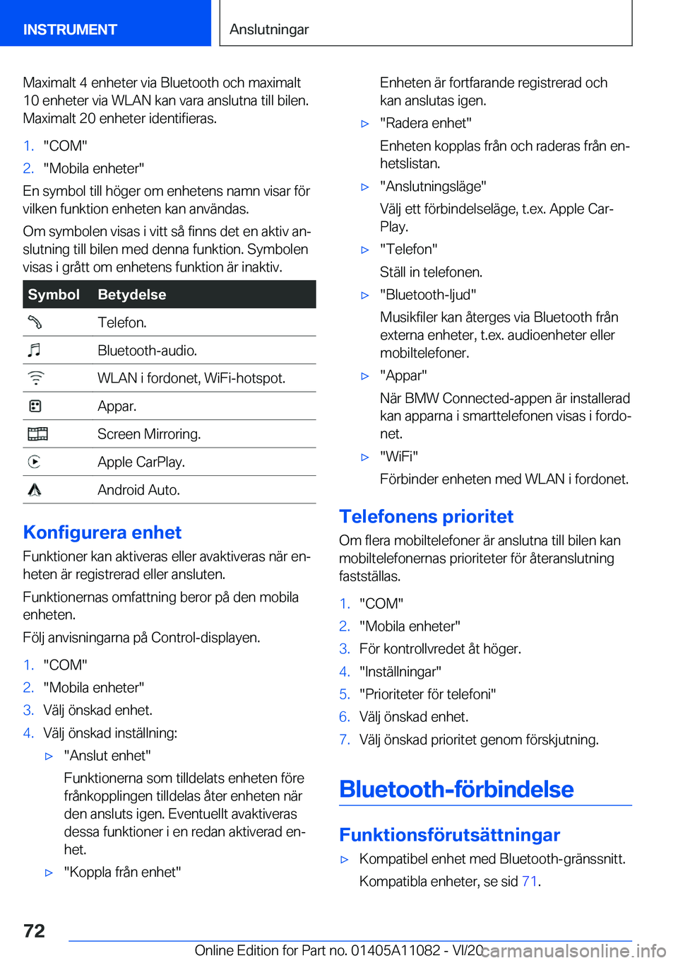BMW 7 SERIES 2021  InstruktionsbÖcker (in Swedish) �M�a�x�i�m�a�l�t��4��e�n�h�e�t�e�r��v�i�a��B�l�u�e�t�o�o�t�h��o�c�h��m�a�x�i�m�a�l�t
�1�0��e�n�h�e�t�e�r��v�i�a��W�L�A�N��k�a�n��v�a�r�a��a�n�s�l�u�t�n�a��t�i�l�l��b�i�l�e�n�. �M�a�x�i�m