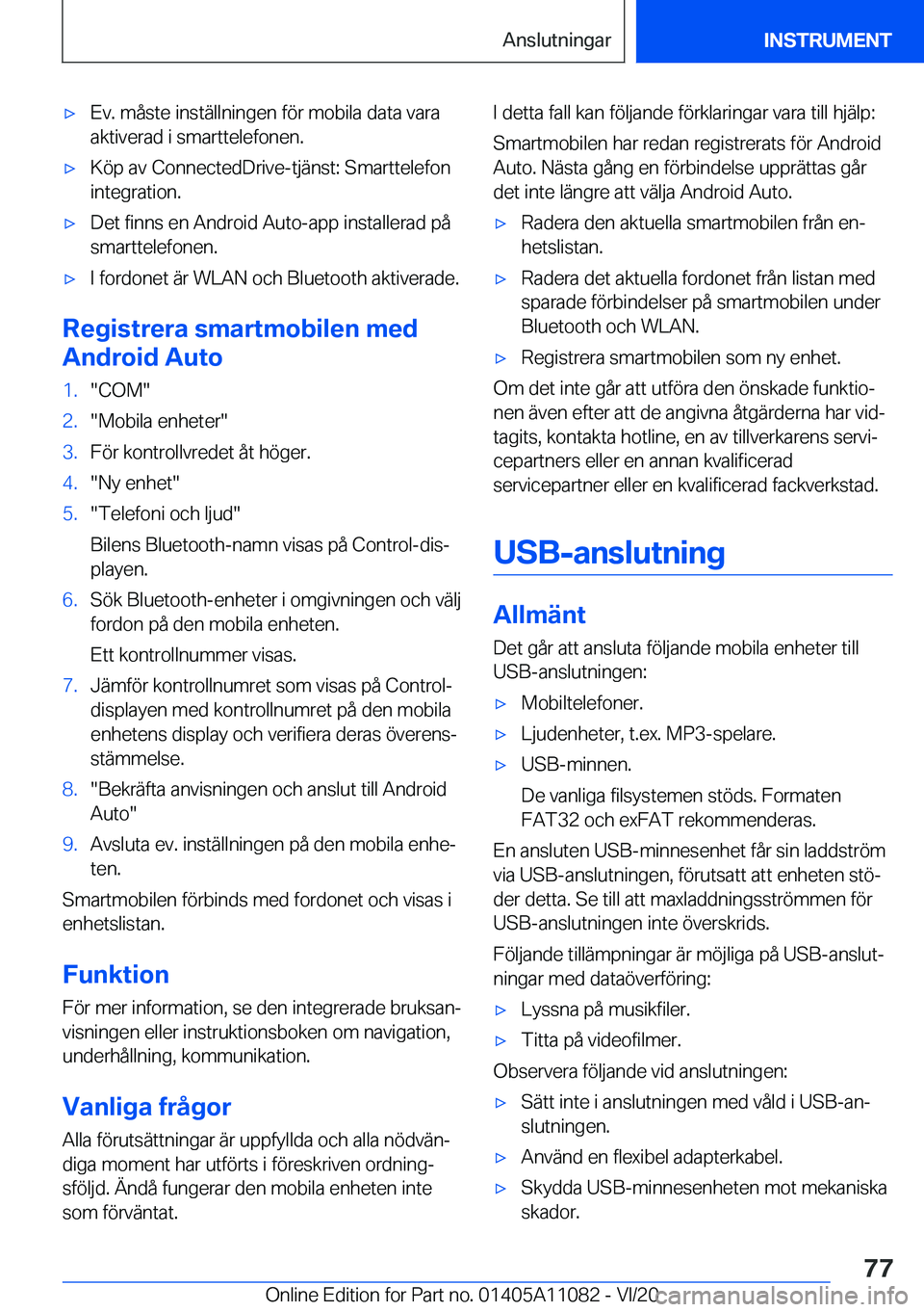 BMW 7 SERIES 2021  InstruktionsbÖcker (in Swedish) 'x�E�v�.��m�å�s�t�e��i�n�s�t�ä�l�l�n�i�n�g�e�n��f�