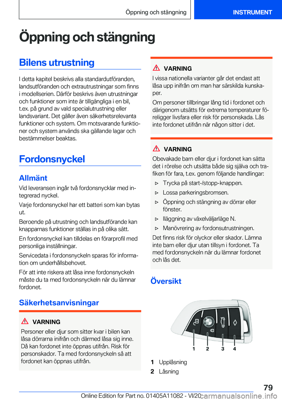 BMW 7 SERIES 2021  InstruktionsbÖcker (in Swedish) �