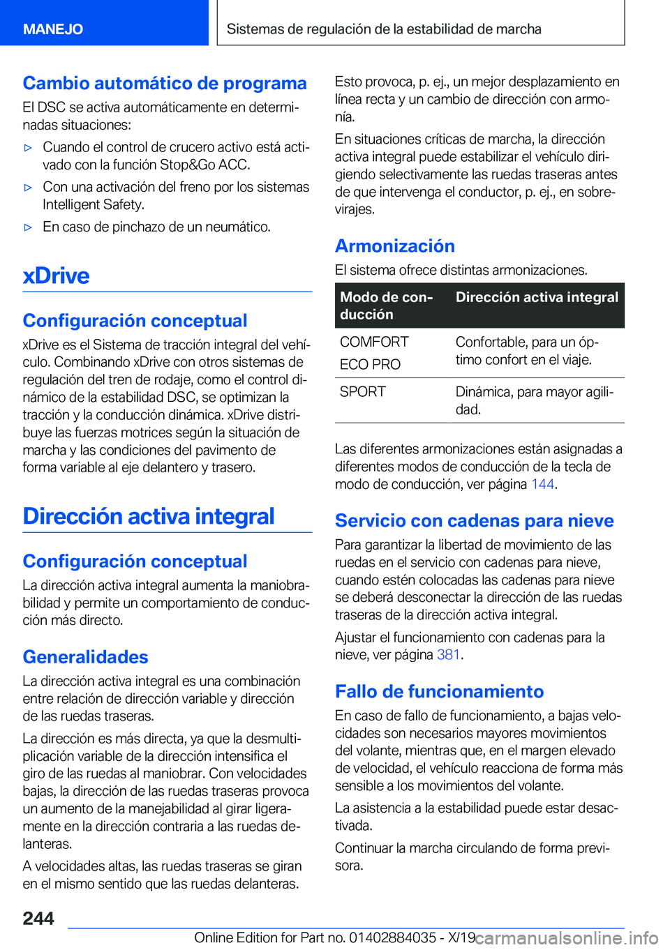 BMW 7 SERIES 2020  Manuales de Empleo (in Spanish) �C�a�m�b�i�o��a�u�t�o�m�