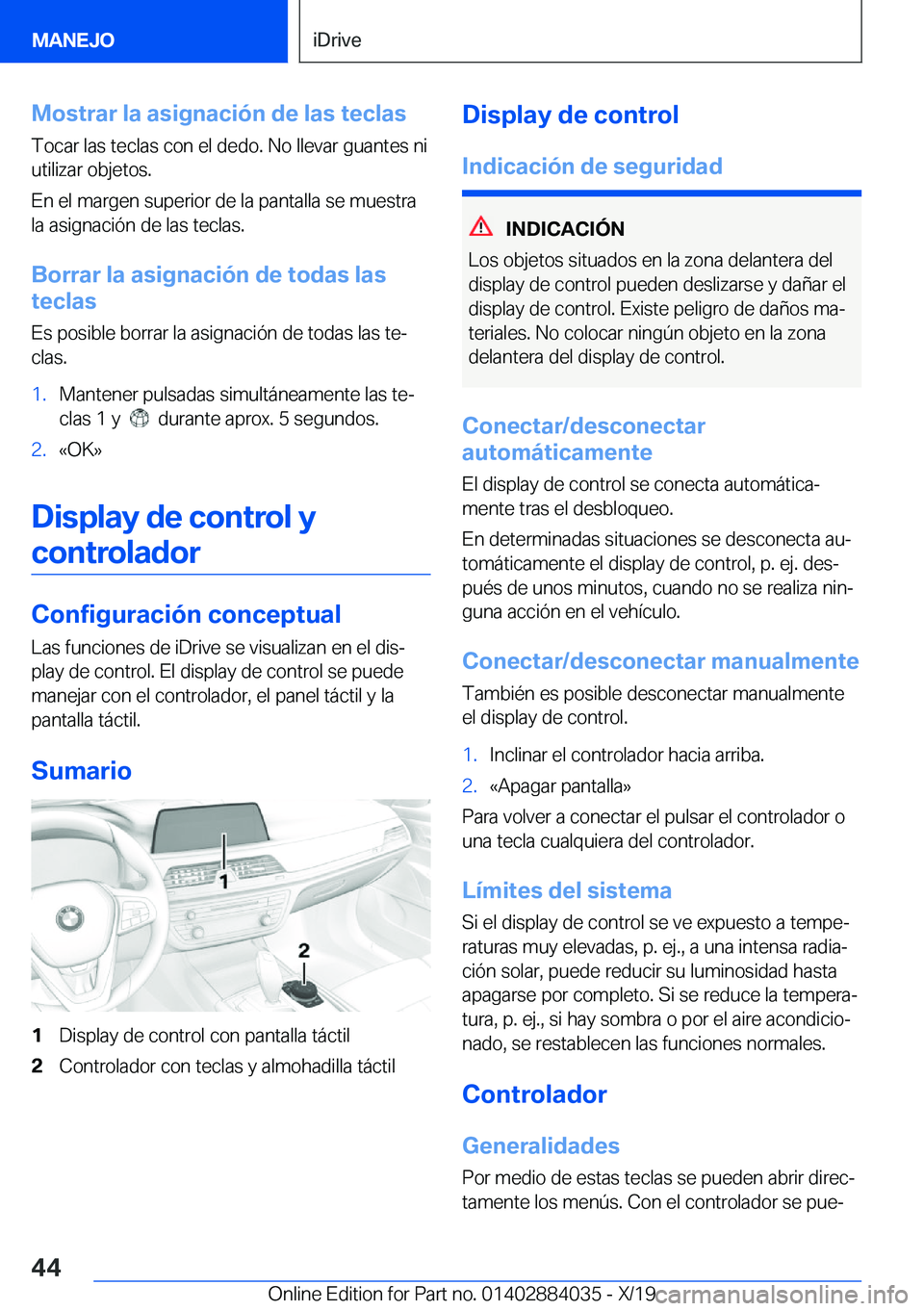 BMW 7 SERIES 2020  Manuales de Empleo (in Spanish) �M�o�s�t�r�a�r��l�a��a�s�i�g�n�a�c�i�