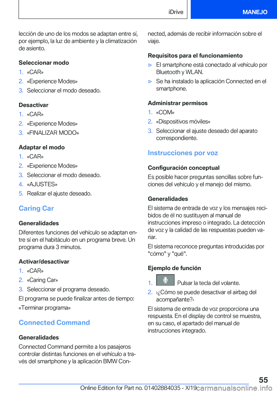 BMW 7 SERIES 2020  Manuales de Empleo (in Spanish) �l�e�c�c�i�