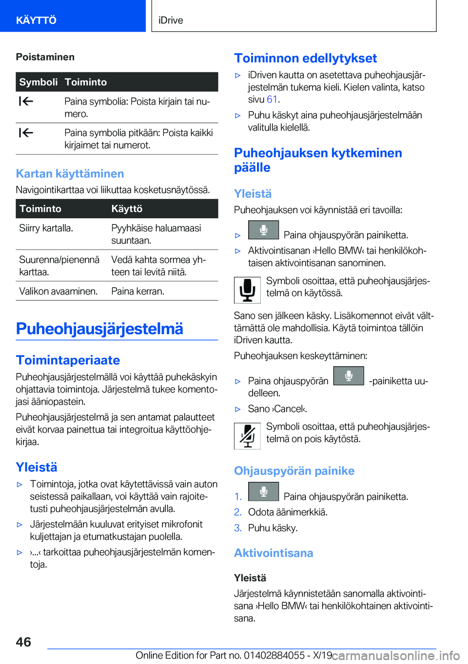 BMW 7 SERIES 2020  Omistajan Käsikirja (in Finnish) �P�o�i�s�t�a�m�i�n�e�n�S�y�m�b�o�l�i�T�o�i�m�i�n�t�o��P�a�i�n�a��s�y�m�b�o�l�i�a�:��P�o�i�s�t�a��k�i�r�j�a�i�n��t�a�i��n�uj
�m�e�r�o�.��P�a�i�n�a��s�y�m�b�o�l�i�a��p�i�t�k�