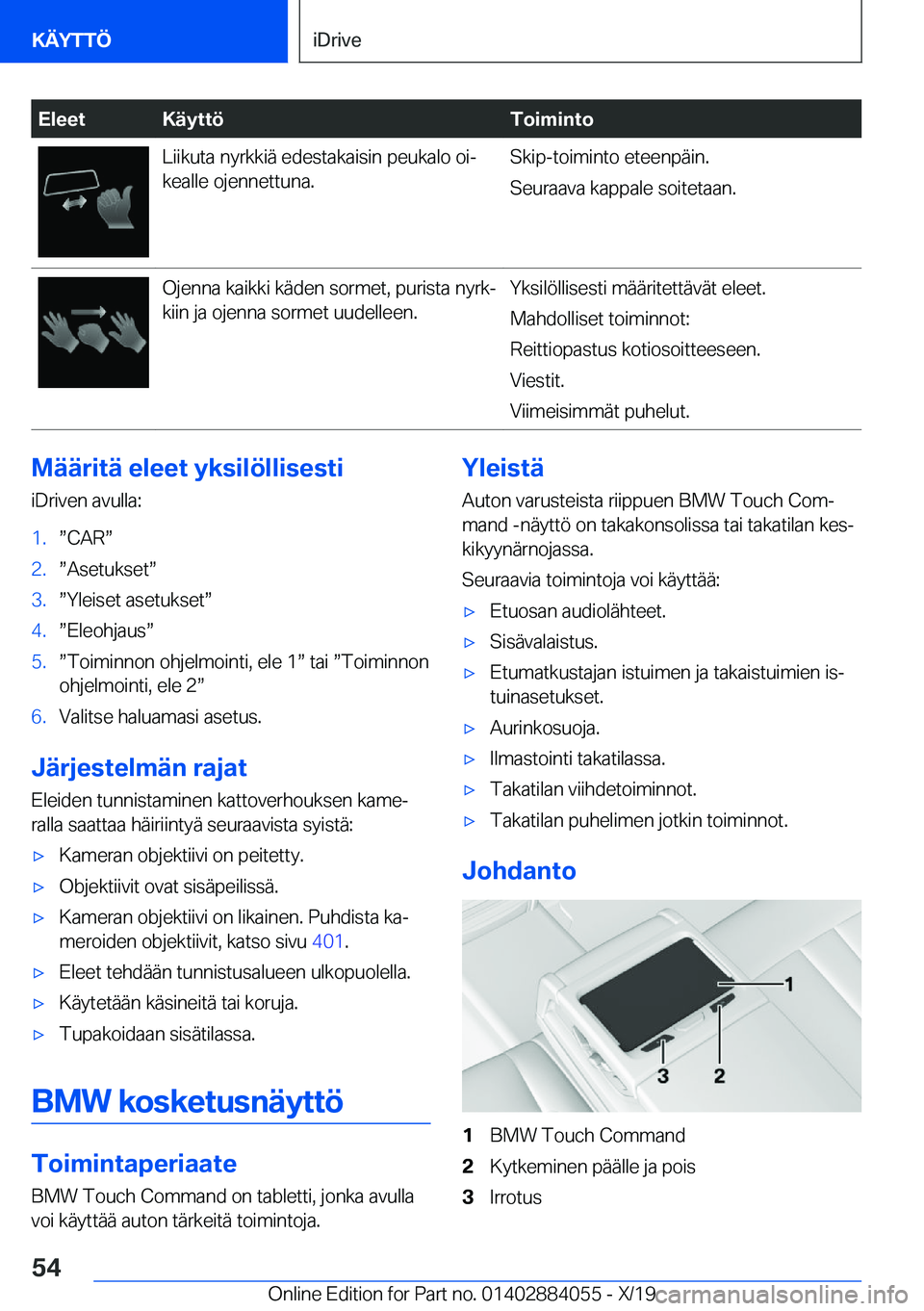 BMW 7 SERIES 2020  Omistajan Käsikirja (in Finnish) �E�l�e�e�t�K�
