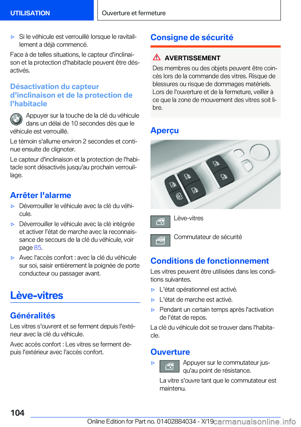 BMW 7 SERIES 2020  Notices Demploi (in French) 'x�S�i��l�e��v�é�h�i�c�u�l�e��e�s�t��v�e�r�r�o�u�i�l�l�é��l�o�r�s�q�u�e��l�e��r�a�v�i�t�a�i�lj
�l�e�m�e�n�t��a��d�é�j�