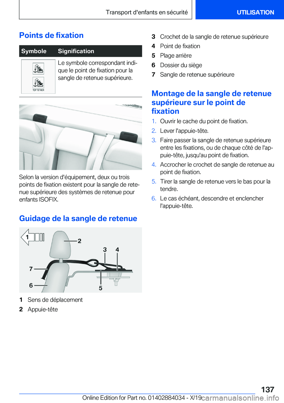 BMW 7 SERIES 2020  Notices Demploi (in French) �P�o�i�n�t�s��d�e��f�i�x�a�t�i�o�n�S�y�m�b�o�l�e�S�i�g�n�i�f�i�c�a�t�i�o�n�L�e��s�y�m�b�o�l�e��c�o�r�r�e�s�p�o�n�d�a�n�t��i�n�d�ij
�q�u�e��l�e��p�o�i�n�t��d�e��f�i�x�a�t�i�o�n��p�o�u�r��l�