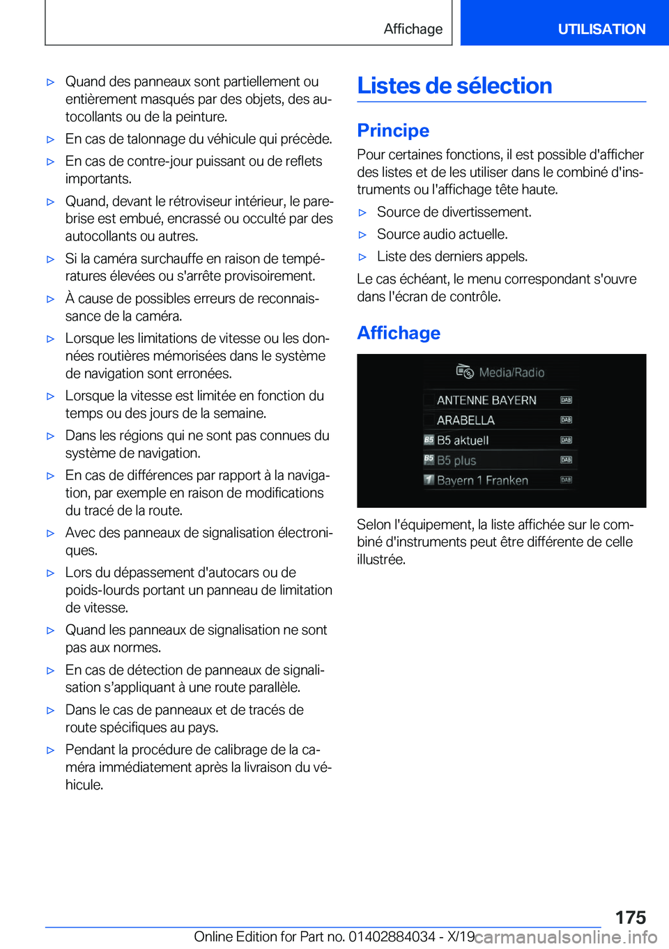 BMW 7 SERIES 2020  Notices Demploi (in French) 'x�Q�u�a�n�d��d�e�s��p�a�n�n�e�a�u�x��s�o�n�t��p�a�r�t�i�e�l�l�e�m�e�n�t��o�u
�e�n�t�i�è�r�e�m�e�n�t��m�a�s�q�u�é�s��p�a�r��d�e�s��o�b�j�e�t�s�,��d�e�s��a�uj
�t�o�c�o�l�l�a�n�t�s��o
