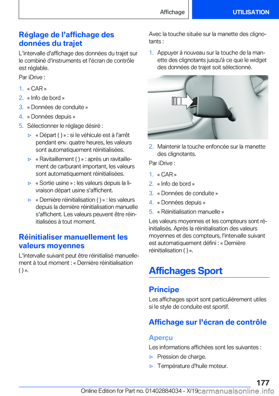 BMW 7 SERIES 2020  Notices Demploi (in French) �R�é�g�l�a�g�e��d�e��ls�a�f�f�i�c�h�a�g�e��d�e�s
�d�o�n�n�é�e�s��d�u��t�r�a�j�e�t
�Ls�i�n�t�e�r�v�a�l�l�e��ds�a�f�f�i�c�h�a�g�e��d�e�s��d�o�n�n�é�e�s��d�u��t�r�a�j�e�t��s�u�r
�l�e��c