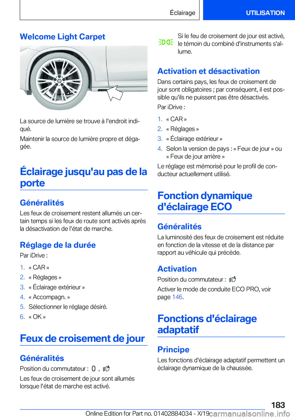 BMW 7 SERIES 2020  Notices Demploi (in French) �W�e�l�c�o�m�e��L�i�g�h�t��C�a�r�p�e�t
�L�a��s�o�u�r�c�e��d�e��l�u�m�i�è�r�e��s�e��t�r�o�u�v�e��