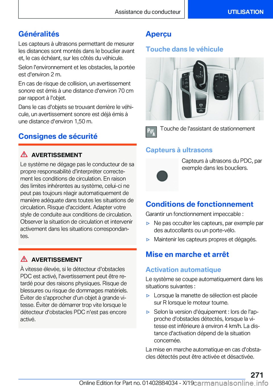 BMW 7 SERIES 2020  Notices Demploi (in French) �G�é�n�é�r�a�l�i�t�é�s�L�e�s��c�a�p�t�e�u�r�s��