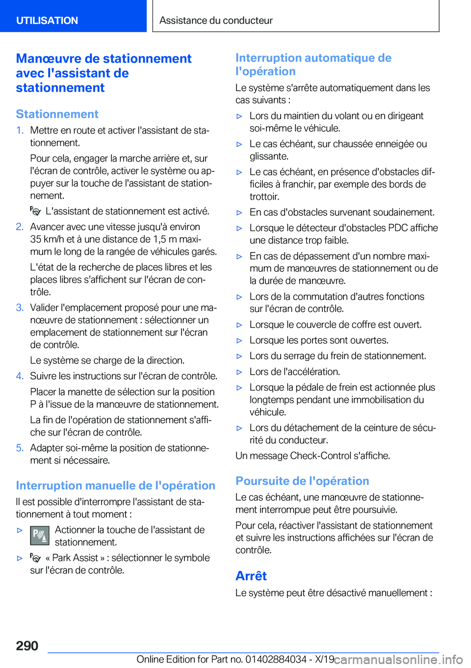 BMW 7 SERIES 2020  Notices Demploi (in French) �M�a�n�