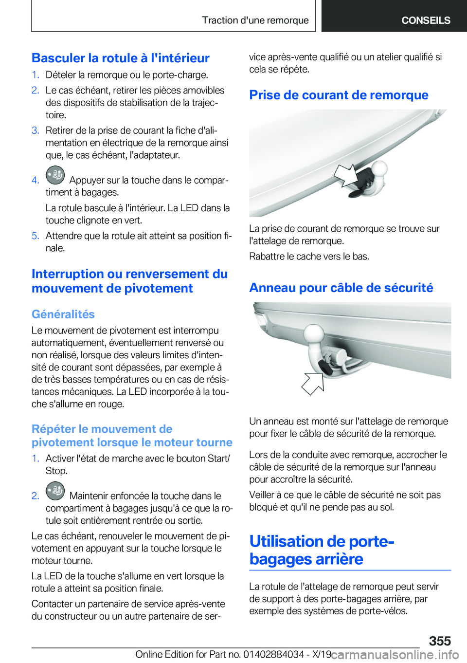 BMW 7 SERIES 2020  Notices Demploi (in French) �B�a�s�c�u�l�e�r��l�a��r�o�t�u�l�e��