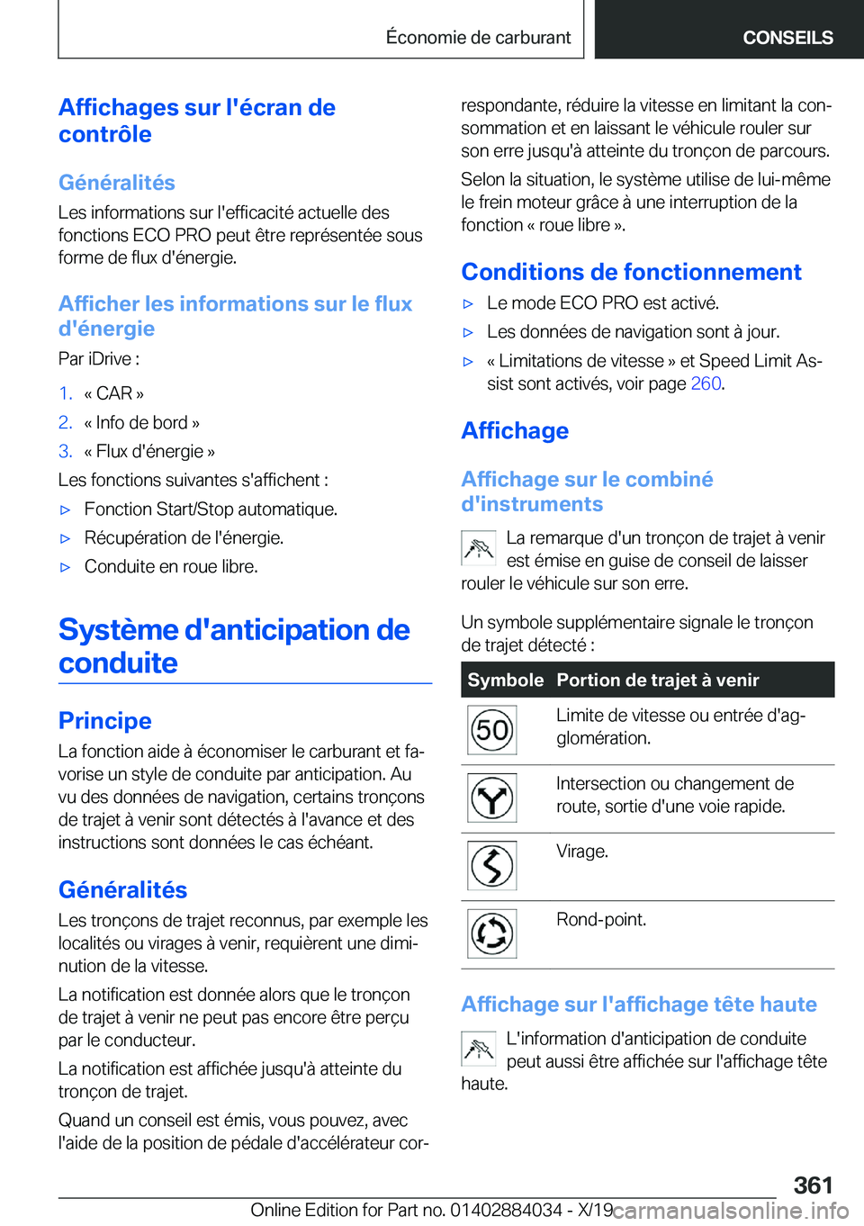 BMW 7 SERIES 2020  Notices Demploi (in French) �A�f�f�i�c�h�a�g�e�s��s�u�r��l�'�é�c�r�a�n��d�e
�c�o�n�t�r�