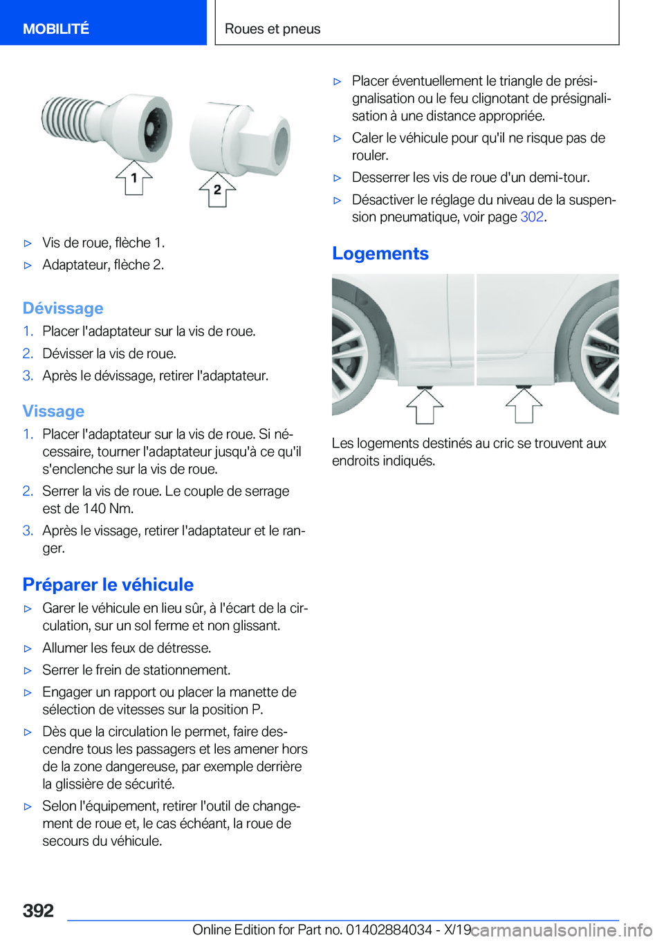 BMW 7 SERIES 2020  Notices Demploi (in French) 'x�V�i�s��d�e��r�o�u�e�,��f�l�è�c�h�e��1�.'x�A�d�a�p�t�a�t�e�u�r�,��f�l�è�c�h�e��2�.
�D�é�v�i�s�s�a�g�e
�1�.�P�l�a�c�e�r��l�'�a�d�a�p�t�a�t�e�u�r��s�u�r��l�a��v�i�s��d�e��r�