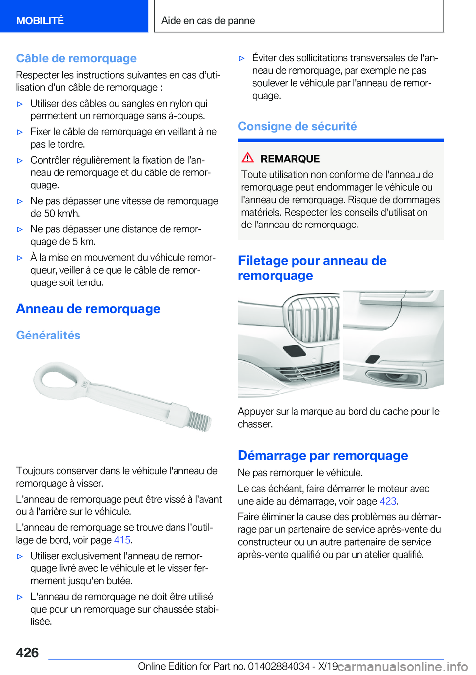 BMW 7 SERIES 2020  Notices Demploi (in French) �C�
