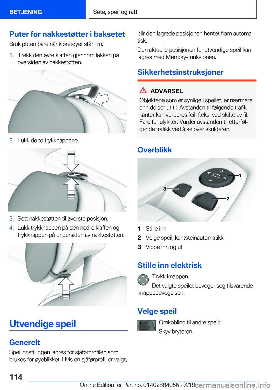 BMW 7 SERIES 2020  InstruksjonsbØker (in Norwegian) �P�u�t�e�r��f�o�r��n�a�k�k�e�s�t�