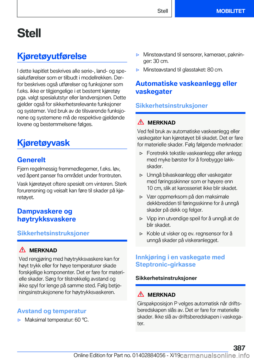 BMW 7 SERIES 2020  InstruksjonsbØker (in Norwegian) �S�t�e�l�l�K�j�