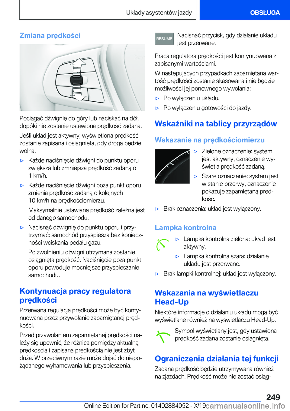 BMW 7 SERIES 2020  Instrukcja obsługi (in Polish) �Z�m�i�a�n�a��p�r�