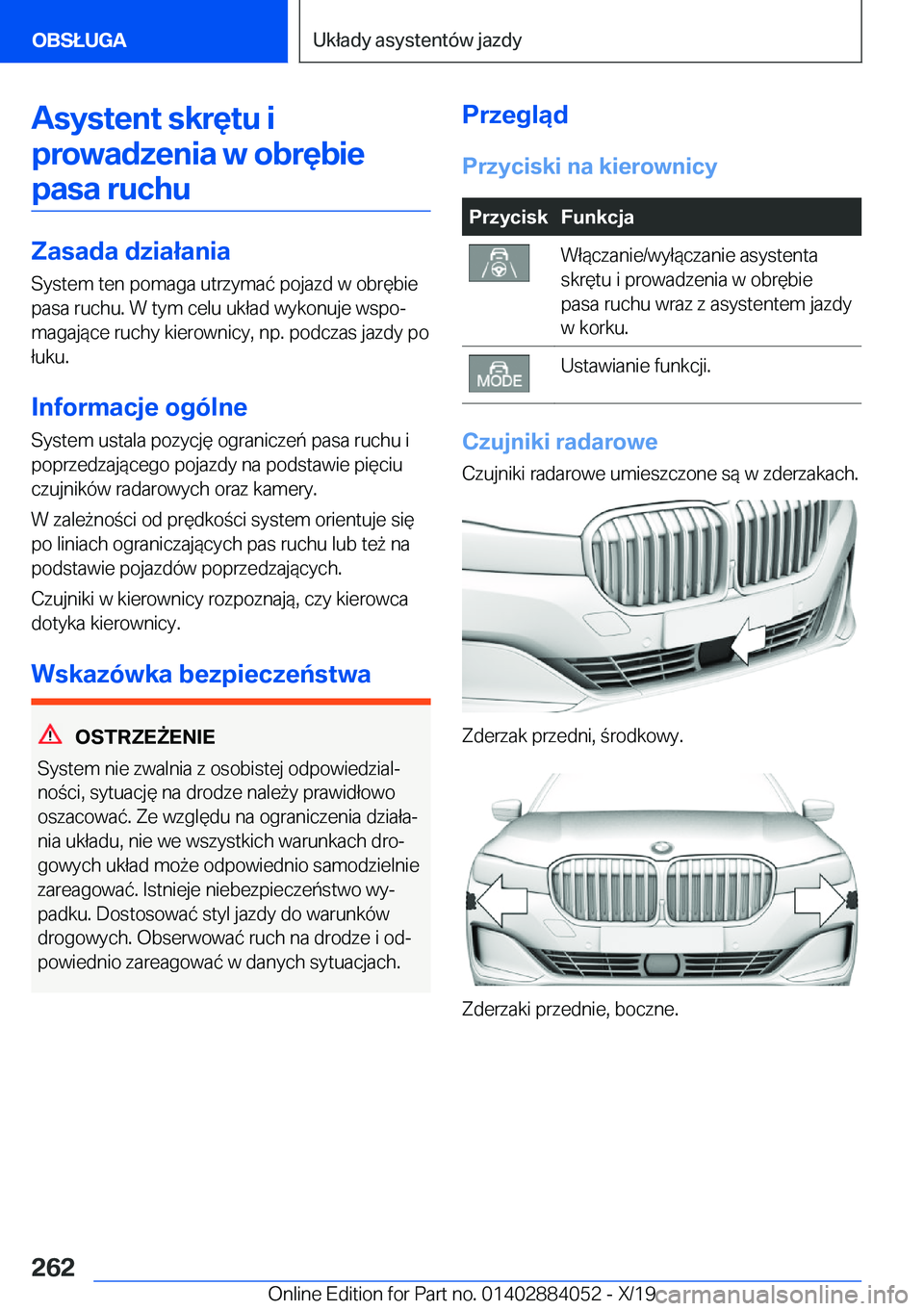 BMW 7 SERIES 2020  Instrukcja obsługi (in Polish) �A�s�y�s�t�e�n�t��s�k�r�
