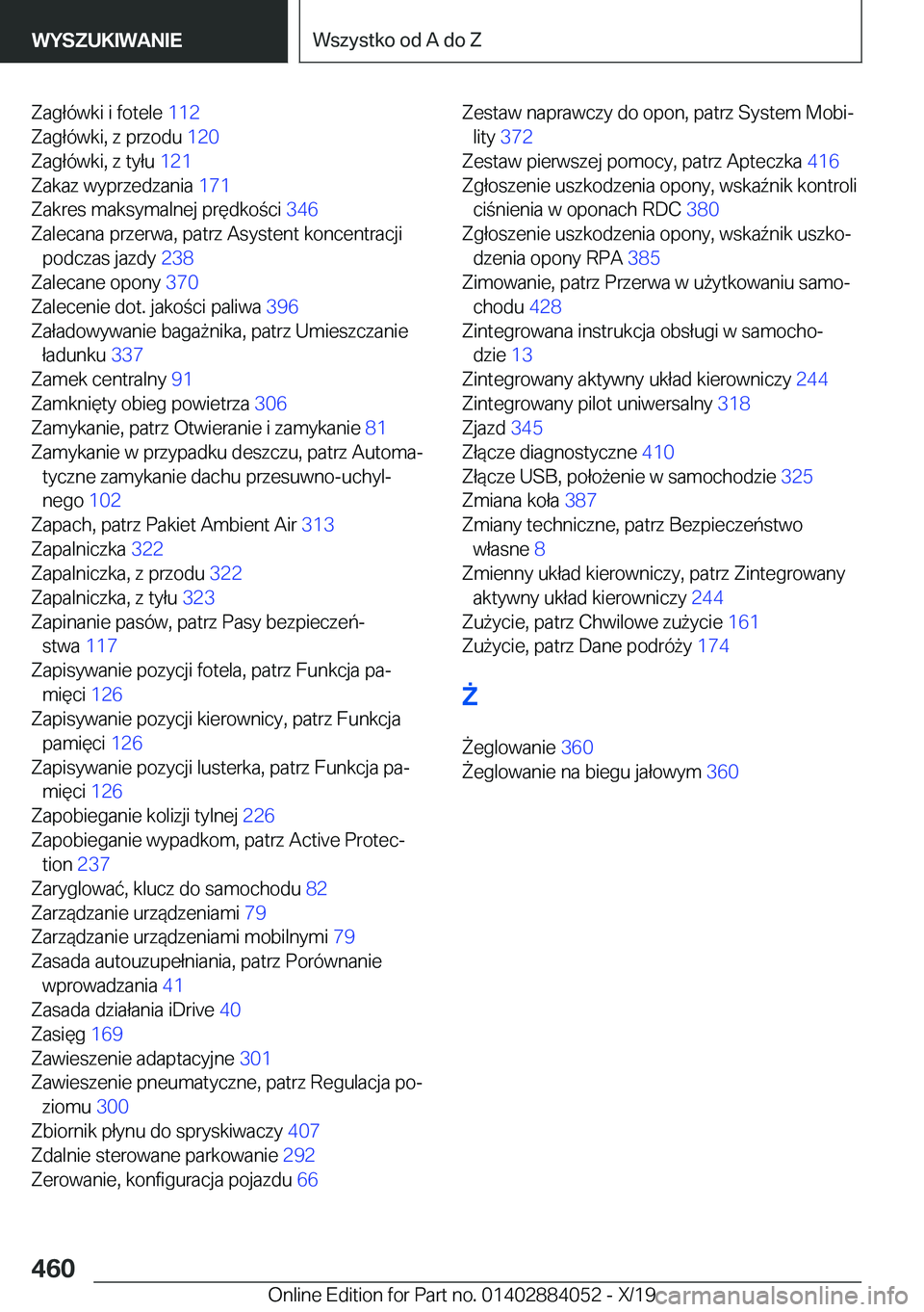 BMW 7 SERIES 2020  Instrukcja obsługi (in Polish) �Z�a�g�ł�
