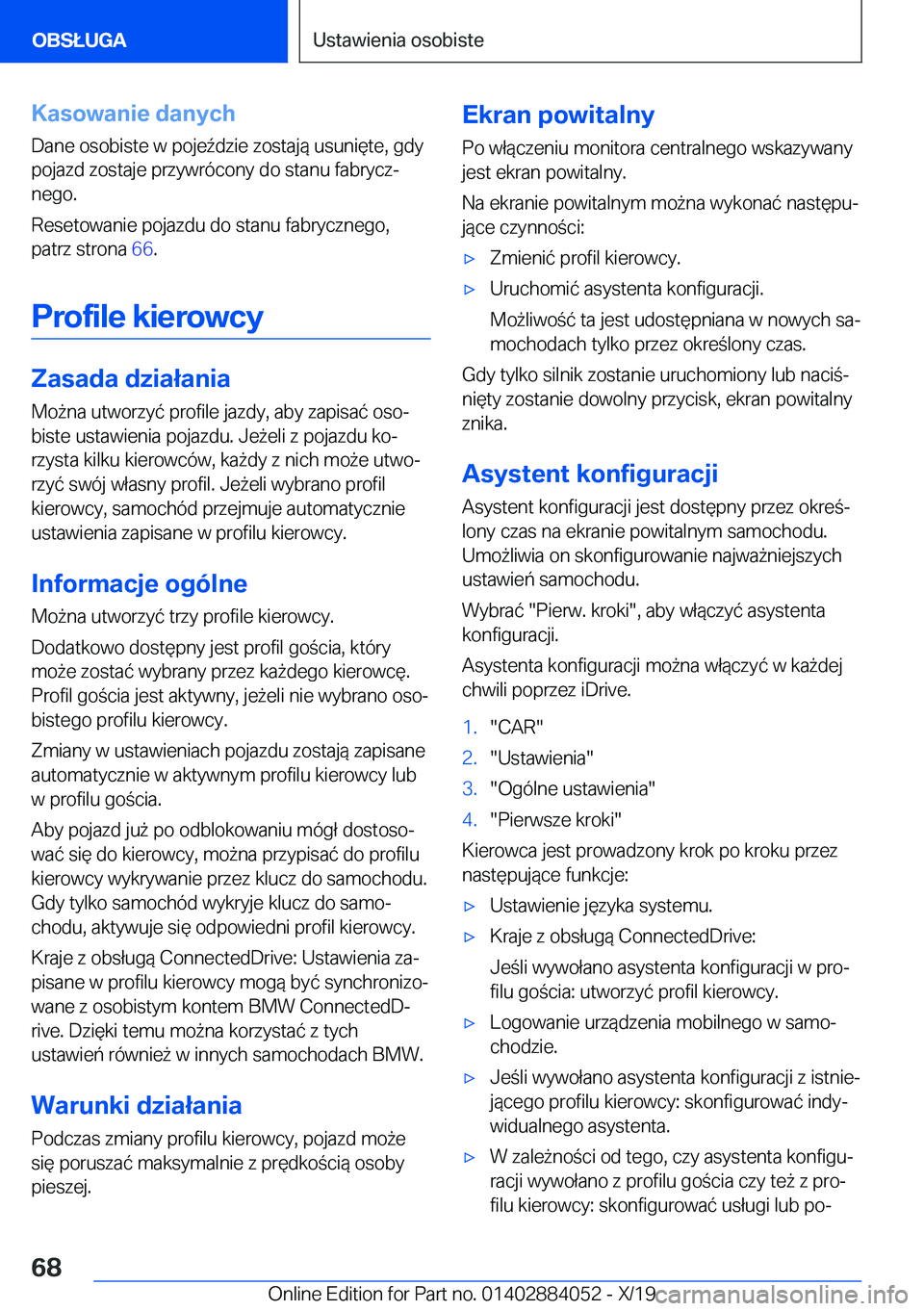 BMW 7 SERIES 2020  Instrukcja obsługi (in Polish) �K�a�s�o�w�a�n�i�e��d�a�n�y�c�h�D�a�n�e��o�s�o�b�i�s�t�e��w��p�o�j�e7�d�z�i�e��z�o�s�t�a�j�