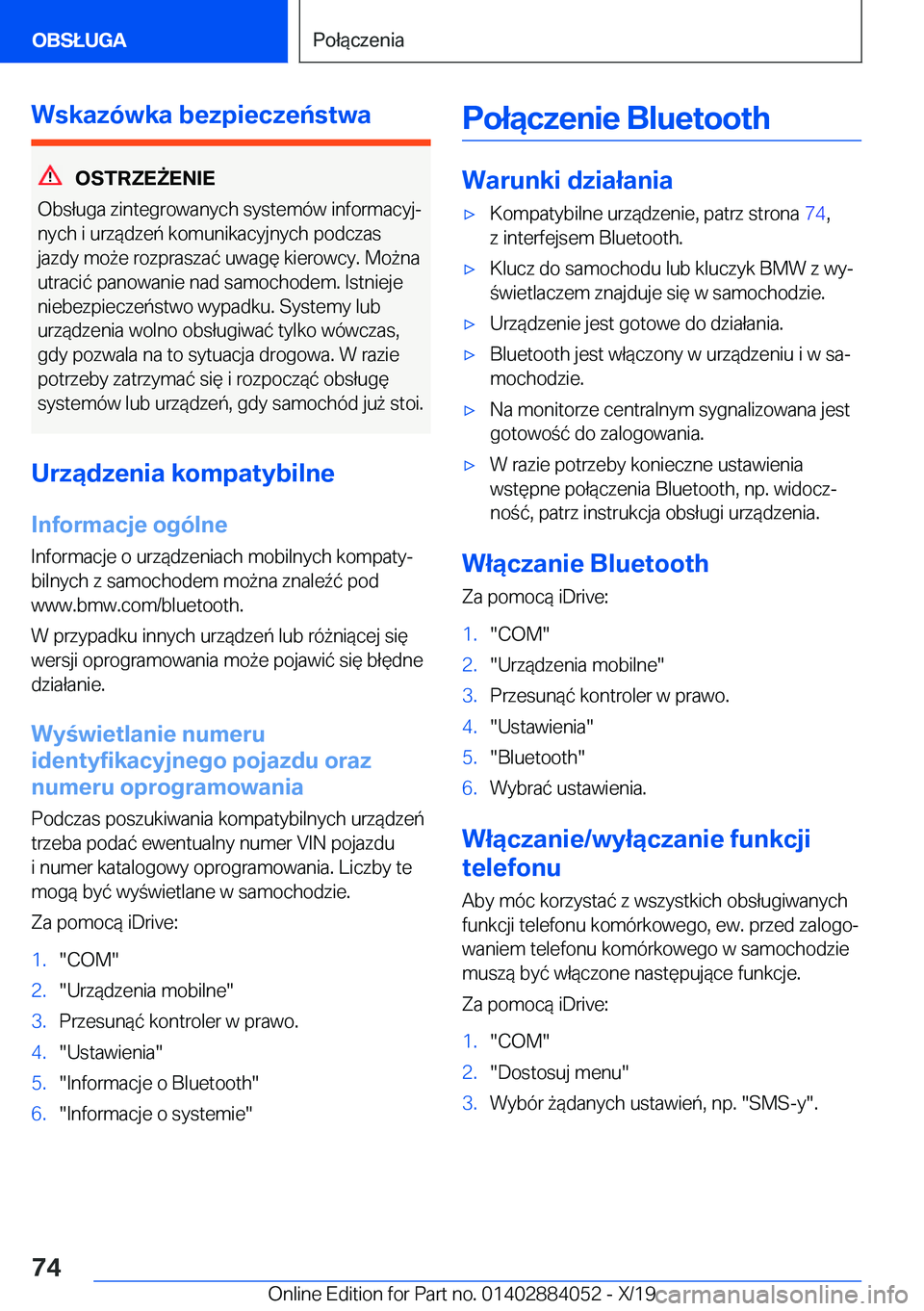 BMW 7 SERIES 2020  Instrukcja obsługi (in Polish) �W�s�k�a�z�