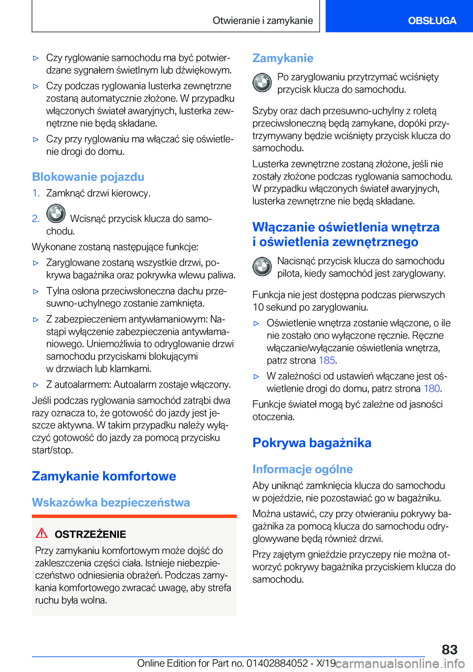 BMW 7 SERIES 2020  Instrukcja obsługi (in Polish) 'x�C�z�y��r�y�g�l�o�w�a�n�i�e��s�a�m�o�c�h�o�d�u��m�a��b�y�