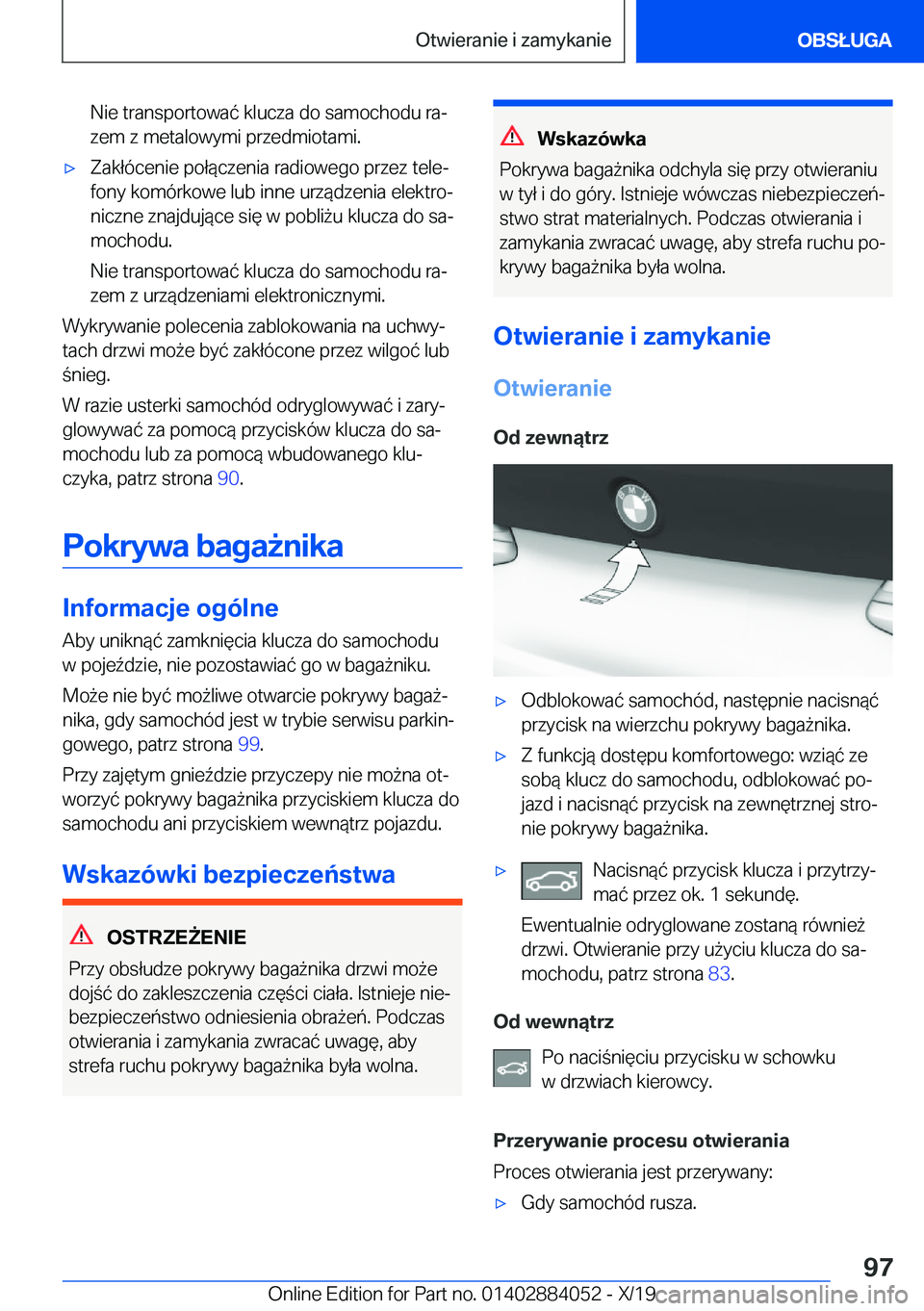 BMW 7 SERIES 2020  Instrukcja obsługi (in Polish) �N�i�e��t�r�a�n�s�p�o�r�t�o�w�a�