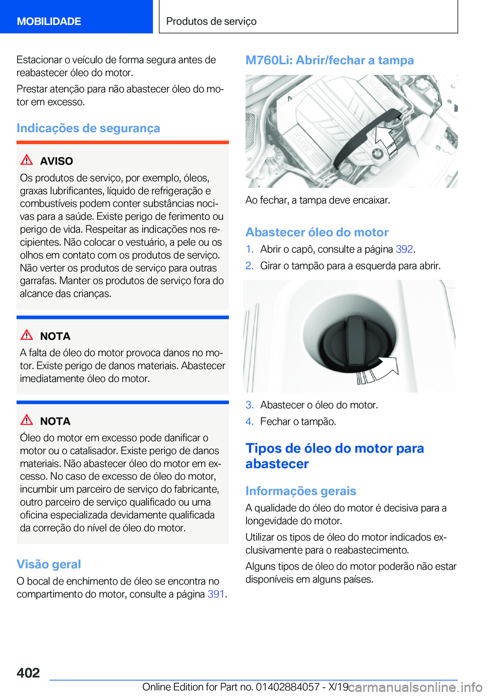 BMW 7 SERIES 2020  Manual do condutor (in Portuguese) �E�s�t�a�c�i�o�n�a�r��o��v�e�