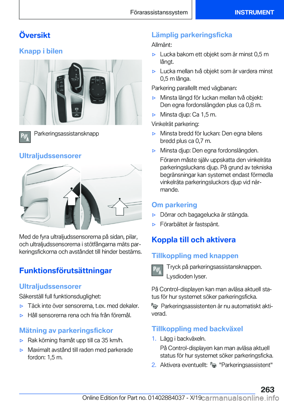 BMW 7 SERIES 2020  InstruktionsbÖcker (in Swedish) �