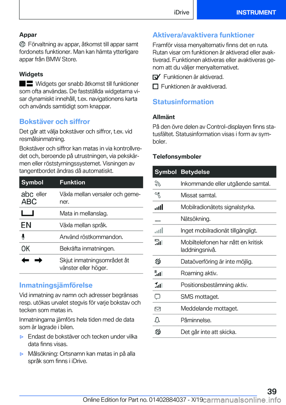 BMW 7 SERIES 2020  InstruktionsbÖcker (in Swedish) �A�p�p�a�r
���F�