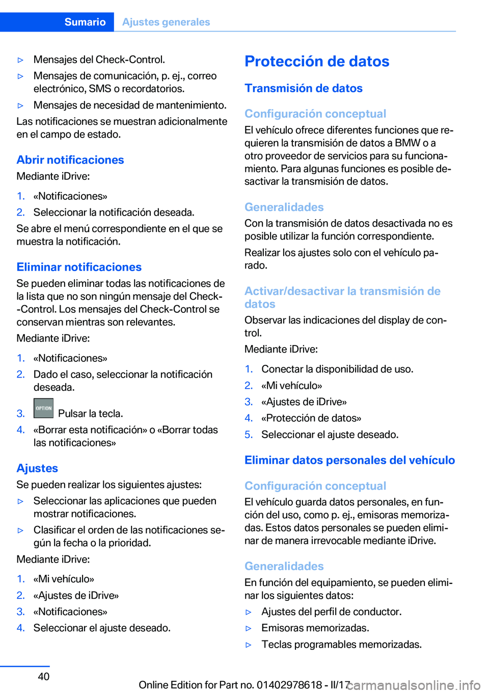 BMW 7 SERIES 2018  Manuales de Empleo (in Spanish) 'y�M�e�n�s�a�j�e�s� �d�e�l� �C�h�e�c�k�-�C�o�n�t�r�o�l�.'y�M�e�n�s�a�j�e�s� �d�e� �c�o�m�u�n�i�c�a�c�i�