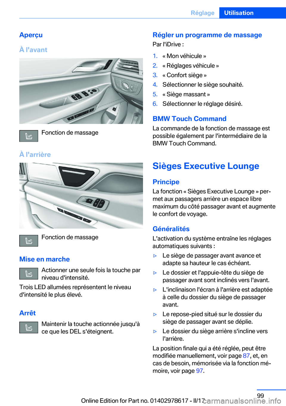 BMW 7 SERIES 2018  Notices Demploi (in French) �A�p�e�r�ç�u
�