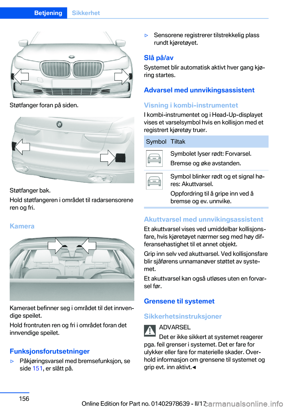 BMW 7 SERIES 2018  InstruksjonsbØker (in Norwegian) �S�t�