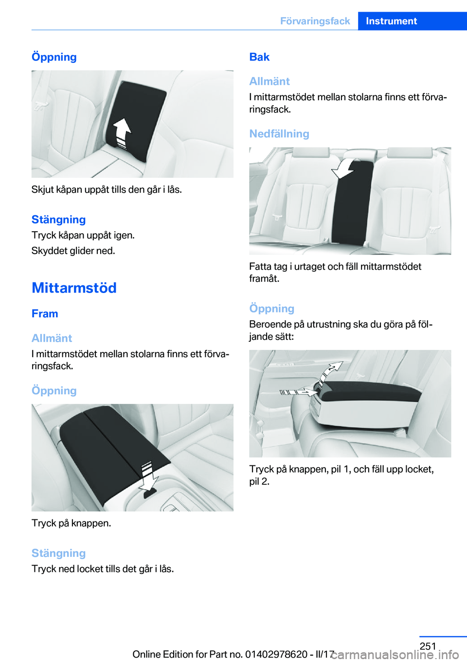 BMW 7 SERIES 2018  InstruktionsbÖcker (in Swedish) �