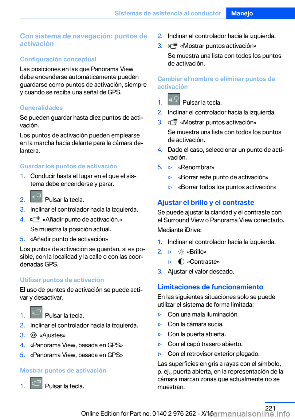 BMW 7 SERIES 2017  Manuales de Empleo (in Spanish)  C o n  s i s t e m a  d e  n a v e g a c i 
