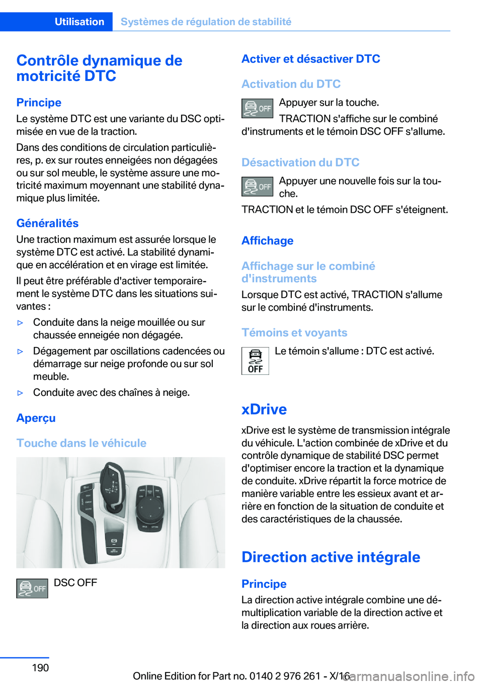 BMW 7 SERIES 2017  Notices Demploi (in French) �C�o�n�t�r�