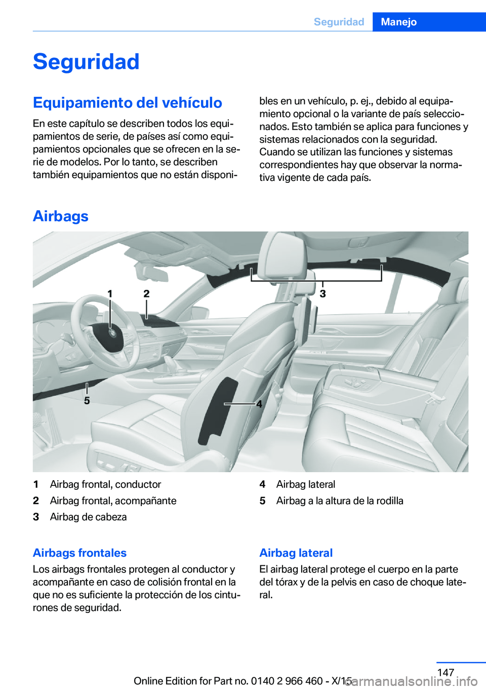 BMW 7 SERIES 2016 Manuales de Empleo (in Spanish) SeguridadEquipamiento del vehículoEn este capítulo se describen todos los equi‐
pamientos de serie, de países así como equi‐
pamientos opcionales que se ofrecen en la se‐
rie de modelos. Por BMW 7 SERIES 2016 Manuales de Empleo (in Spanish) SeguridadEquipamiento del vehículoEn este capítulo se describen todos los equi‐
pamientos de serie, de países así como equi‐
pamientos opcionales que se ofrecen en la se‐
rie de modelos. Por