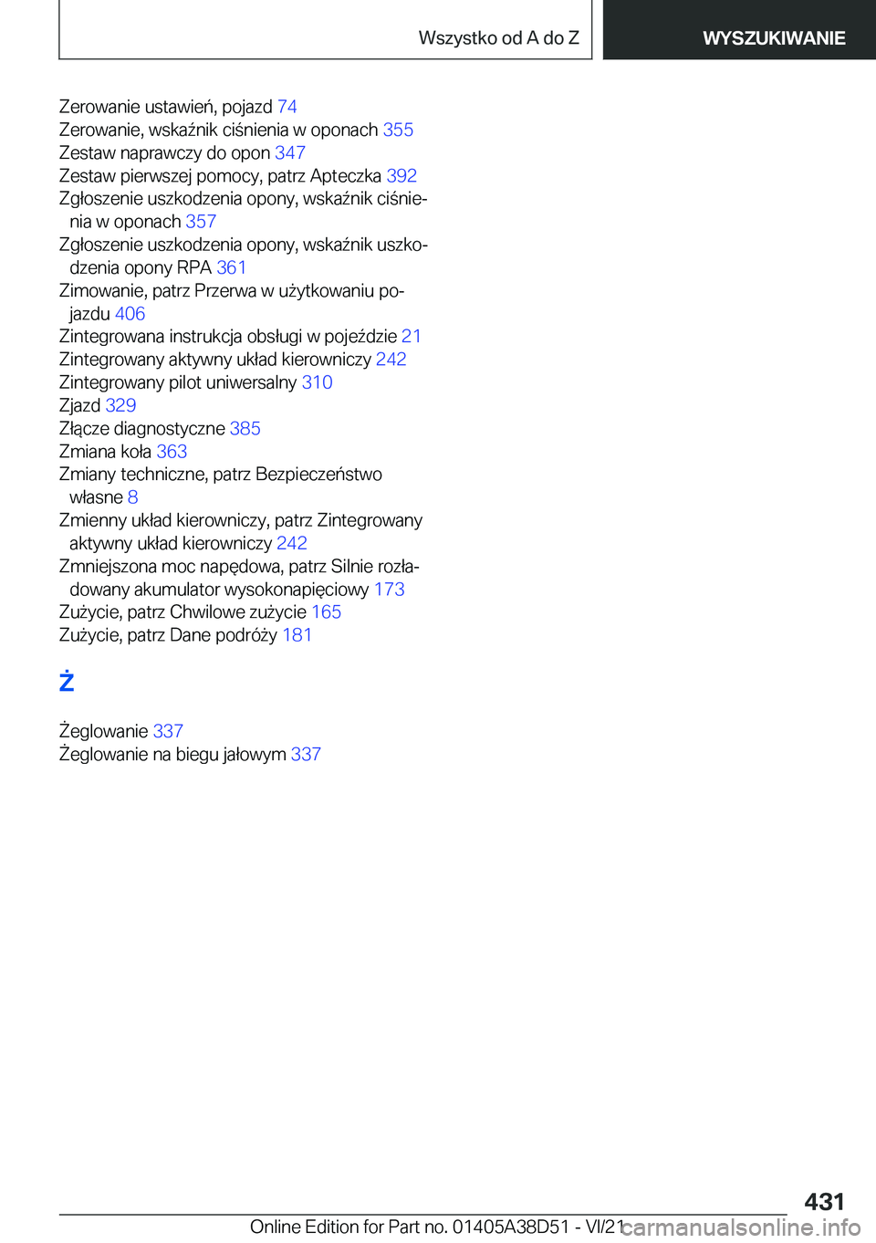 BMW 8 SERIES 2022  Instrukcja obsługi (in Polish) �Z�e�r�o�w�a�n�i�e��u�s�t�a�w�i�e�